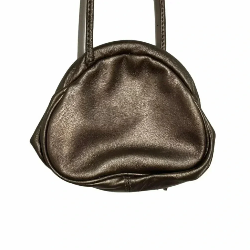 Basix New York small metallic ribbed tassel‎ bag